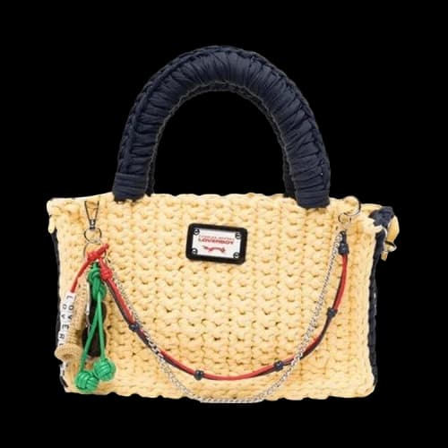 Charles Jeffrey Loverboy Bucket Bag 'Yellow/Navy'