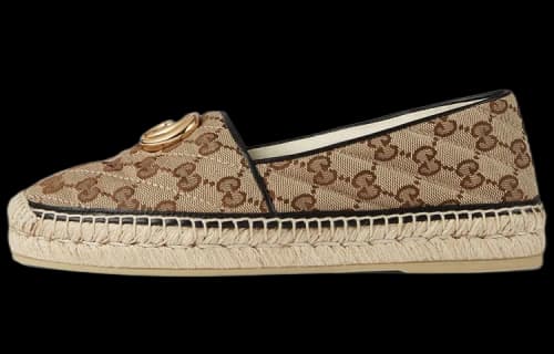 Gucci GG Matelassé Canvas Espadrilles Beige Black (Women's)