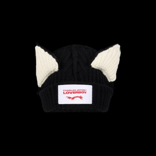 Charles Jeffrey Loverboy Chunky Ears Beanie 'Black/Ecru'