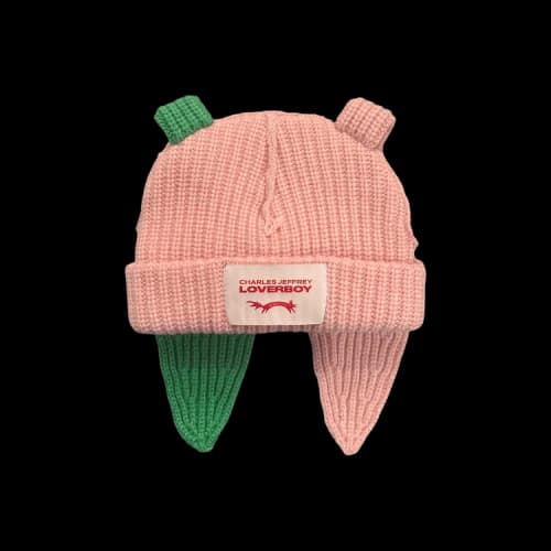 Charles Jeffrey Loverboy Chunky Rabbit Beanie 'Pink/Green'