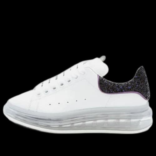 Alexander McQueen Clear Sole Oversized Sneaker 'White Black Sequins' (Women's)