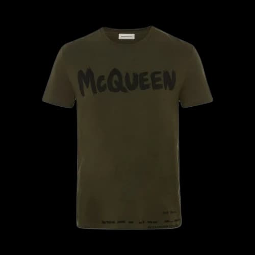 Alexander McQueen Graffiti Print T-Shirt 'Khaki/Mix'