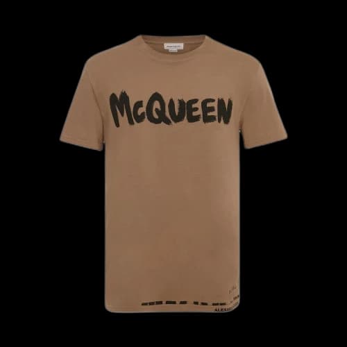 Alexander McQueen Graffiti Print T-Shirt 'Beige/Mix'