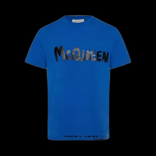 Alexander McQueen Graffiti Print T-Shirt 'Royal Blue/Mix'