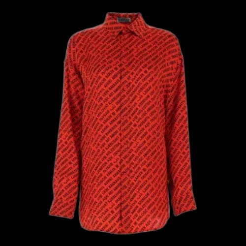 Balenciaga Logo Printing Long-Sleeved Shirt Red