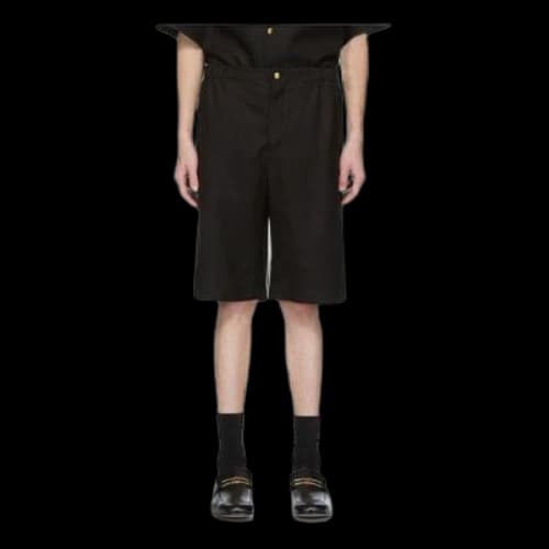 Gucci Viscose Linen Shorts With Orgasmique 'Black '
