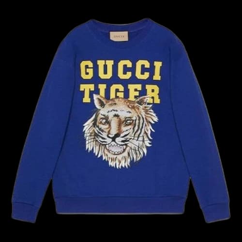 Gucci Tiger Cotton Sweatshirt 'Blue'