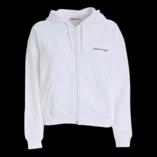 BALENCIAGA Copyright Logo Zip Hoodie 'White'