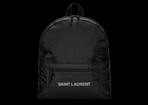 Saint Laurent Nuxx Backpack in Nylon Silver/Black