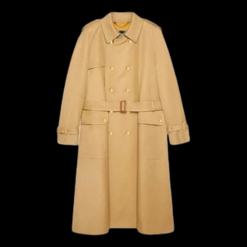 Gucci Boutique Wool Trench Coat For Men Camel