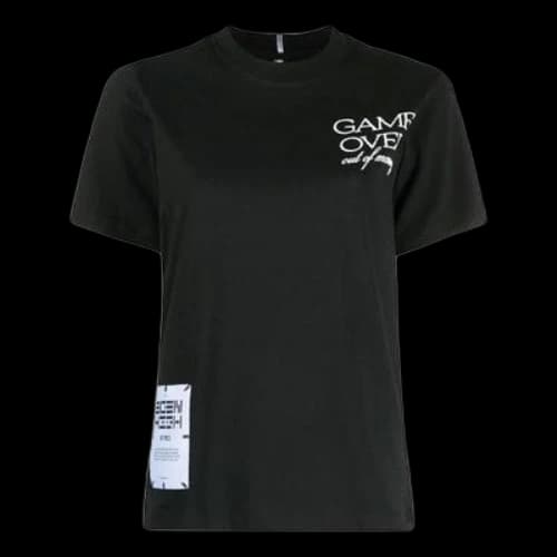 McQ Alexander McQueen SS21 Slogan Printing Round Neck Short Sleeve Black