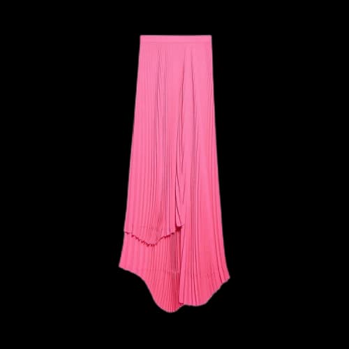 Balenciaga Assymetric Pleated Midi Skirt 'Fluo Pink'