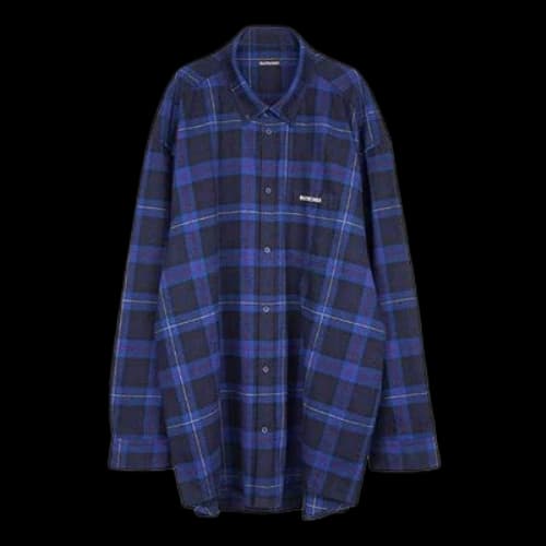 Balenciaga Checked Cotton-Twill Shirt 'Blue'