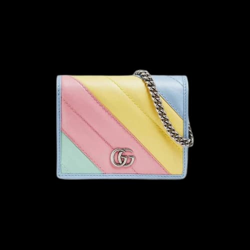 Gucci GG Marmont Card Case Wallet 'Multicolored Pastel'