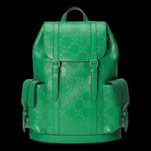 Gucci GG Printing Embossing Backpack Green