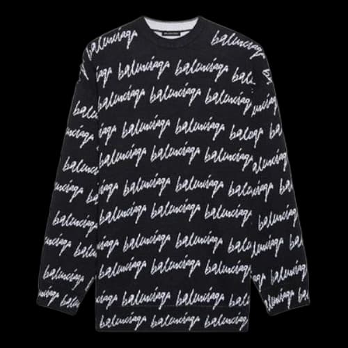 Balenciaga All Over Logo Jumper 'Black'