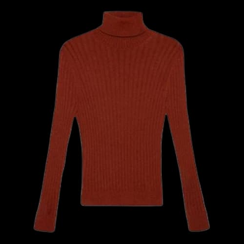 Gucci Ribbed Knitted Turtleneck Pullover For Men Red/Brown