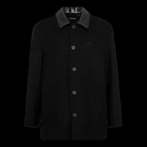 Balenciaga Double Collar Wool-Blend Coat 'Black'