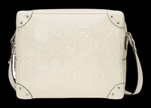 Gucci GG Embossed Shoulder Bag White