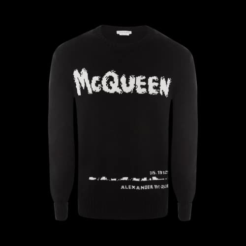 Alexander McQueen Graffiti Jumper 'Black/White'