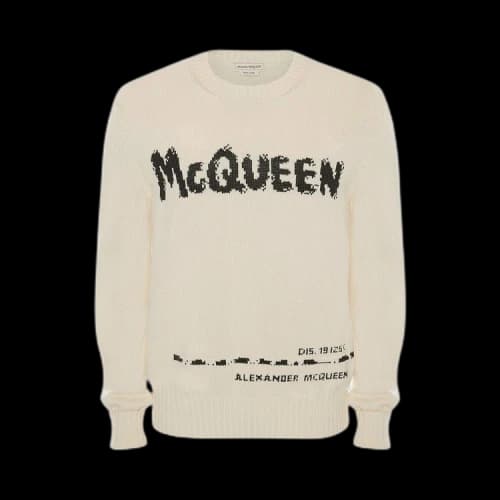 Alexander McQueen Graffiti Jumper 'Ivory/Black'