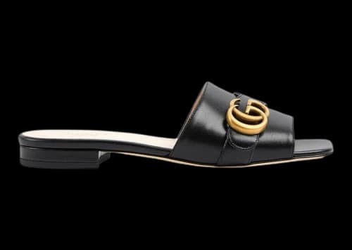Gucci GG Slide Sandal Black Leather