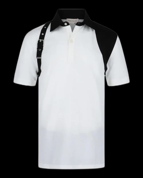 Alexander McQueen Harness Polo Shirt White