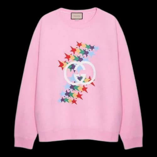 Gucci Fw21 Rainbow Stars Crewneck Sweatshirt 'Pink'