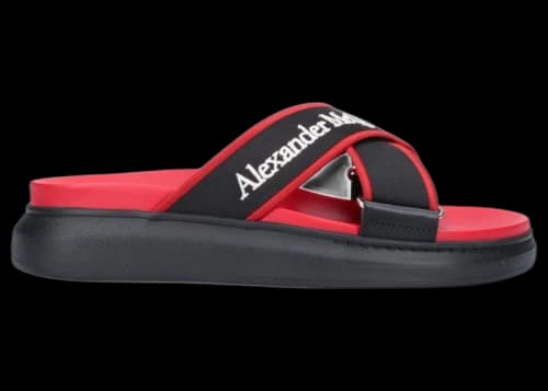Alexander McQueen Oversized Hybrid Slide Red Black