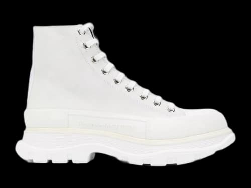 Alexander McQueen Tread Slick Boot Leather White White
