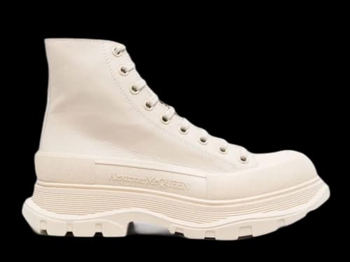 Alexander McQueen Tread Slick Lace Up Boot Beige Beige