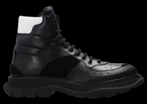 Alexander McQueen Lace-up Ankle Boots Black White