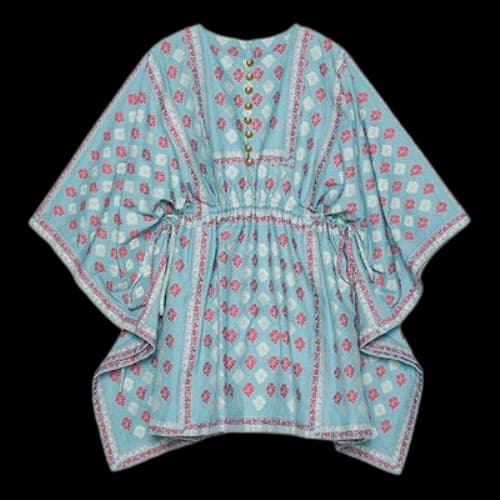 Gucci GG Flower Fil Coup Short Kaftan Dress 'Light Blue' (Women's)