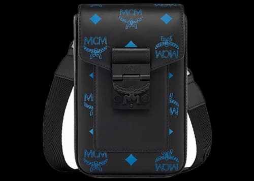 MCM Colorsplash Logo Crossbody Bag Vallarta Blue
