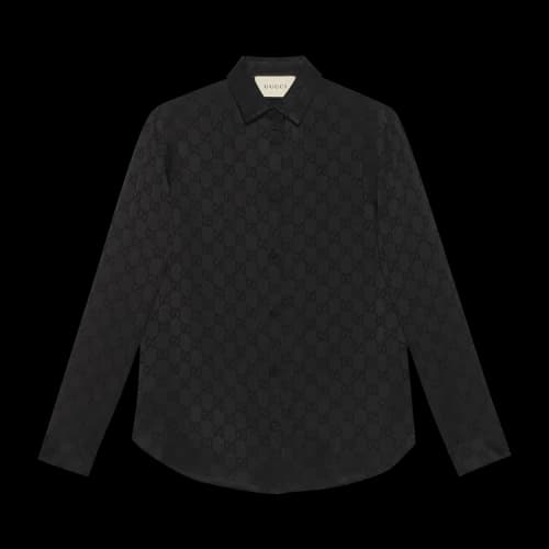 Gucci GG Crépe De Chine Silk Shirt 'Black'