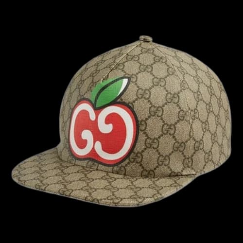 Gucci Canvas Baseball Hat with GG Apple Print 'Beige'