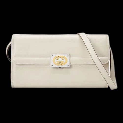 Gucci GG Leather Bag Small-Size White (Women's)