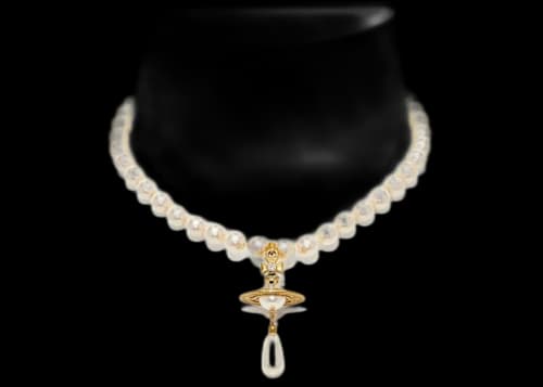 Vivienne Westwood Choker One Row Pearl Drop Gold
