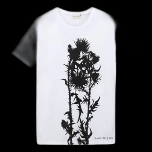Alexander McQueen Printing Logo Casual Short Sleeve White