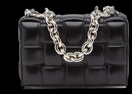 Bottega Veneta Chain Cassette Silver-tone Crossbody Bag Black