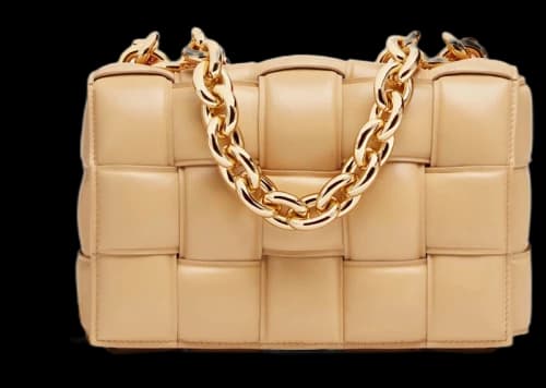 Bottega Veneta Chain Cassette Crossbody Bag Almond