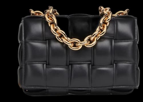 Bottega Veneta Chain Cassette Gold-tone Crossbody Bag Black