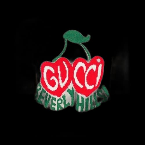 Gucci CHERRY Pattern Round Neck Pullover Knitwear Creamy White (Women's)