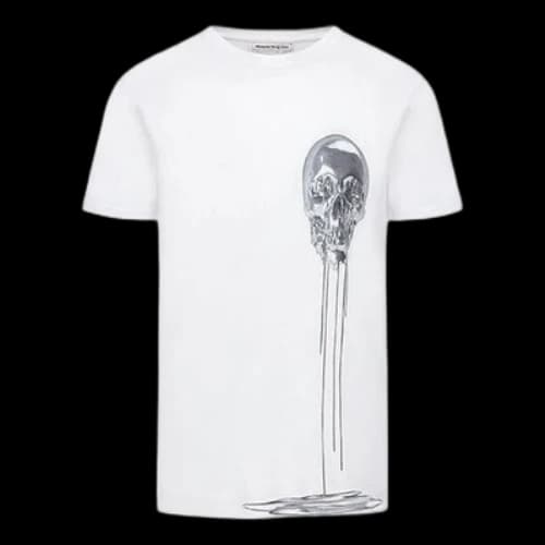 Alexander McQueen Skeleton Printing Short Sleeve White