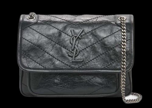 Saint Laurent Niki Baby Crinkled Vintage Black