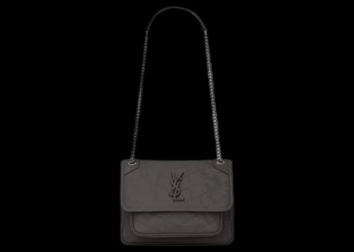 Saint Laurent Niki Baby Crinkled Vintage Storm