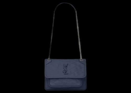 Saint Laurent Niki Baby Crinkled Vintage Navy