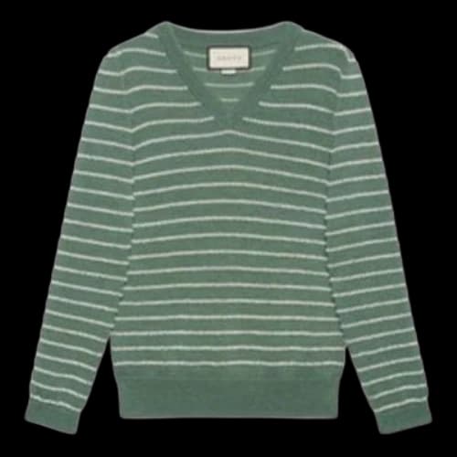 Gucci Striped Alpaca Wool V-Neck Sweater 'Green'