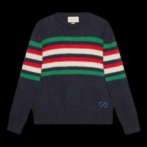 Gucci Alpaca Wool Stripe Crew Knit 'Navy'