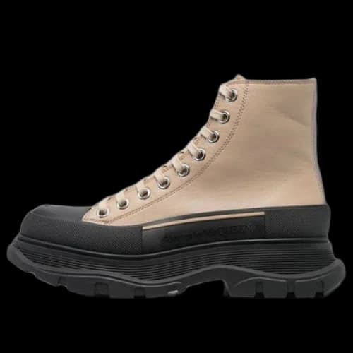 Alexander McQueen Tread Slick High 'Taupe Black Leather' (Women's)